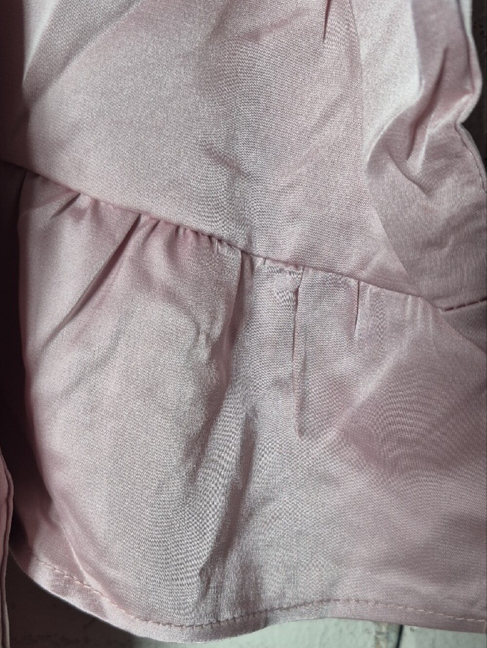 Satin Ruffle-Trim Robe - Light Pink - Picture 6 of 11